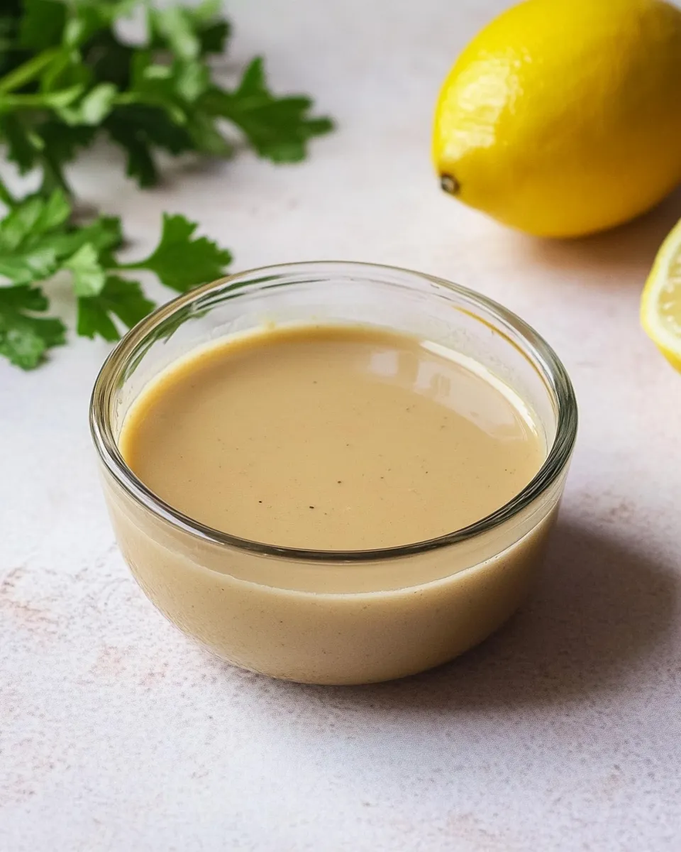 Delicious Tahini Salad Dressing Recipe (with Lemon) recipe image