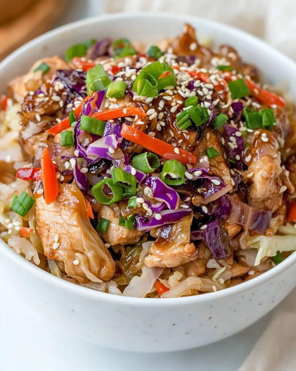 Delicious Teriyaki Chicken and Cabbage Bowls image
