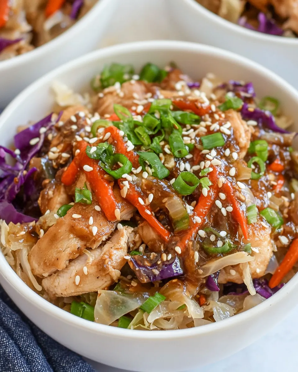 Homemade Teriyaki Chicken and Cabbage Bowls recipe photo
