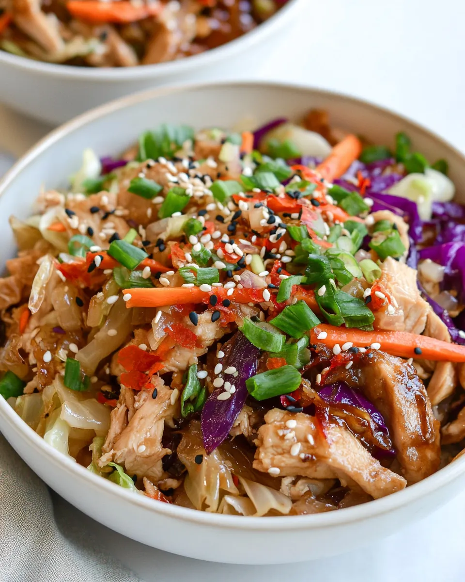 Healthy Teriyaki Chicken and Cabbage Bowls dish photo