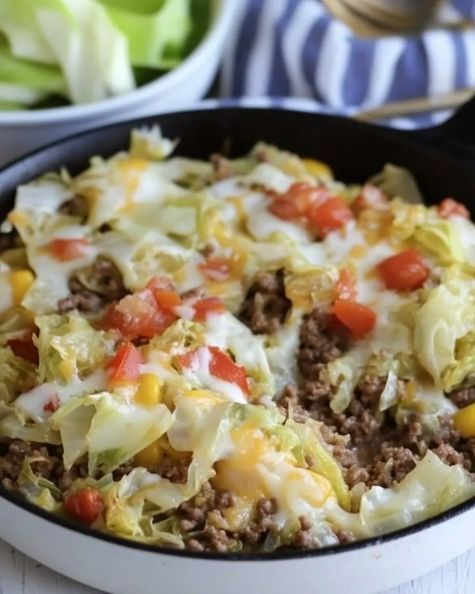 Easy Tex-Mex Ground Beef and Cabbage Skillet Recipe photo