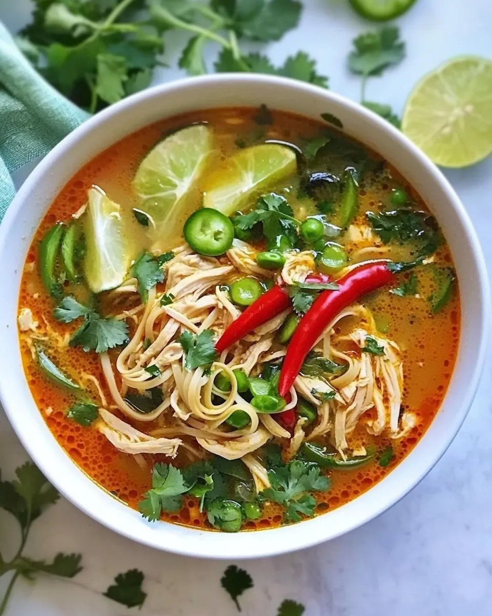 Perfect Thai-Style Chicken Zoodle Soup. recipe photo
