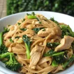 Homemade Thai-Style Stir-Fried Noodles with Chicken and Broccolini photo