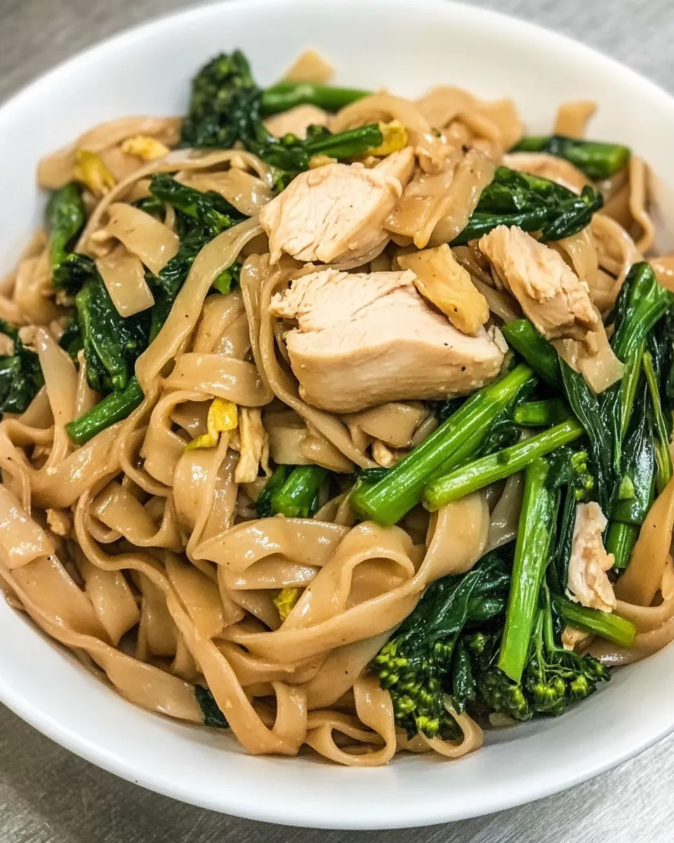 Easy Thai-Style Stir-Fried Noodles with Chicken and Broccolini dish photo
