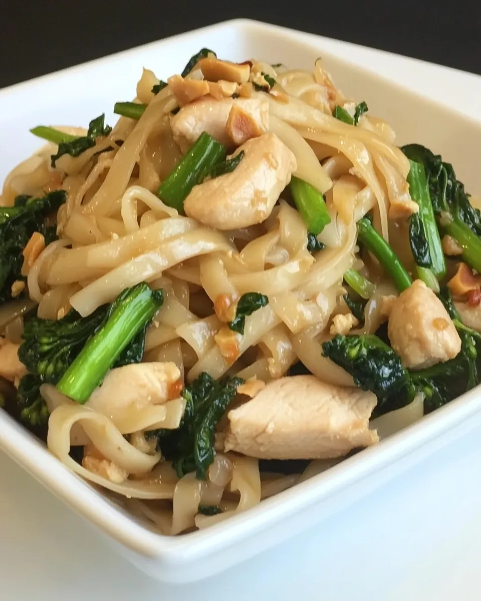 Quick Thai-Style Stir-Fried Noodles with Chicken and Broccolini recipe image