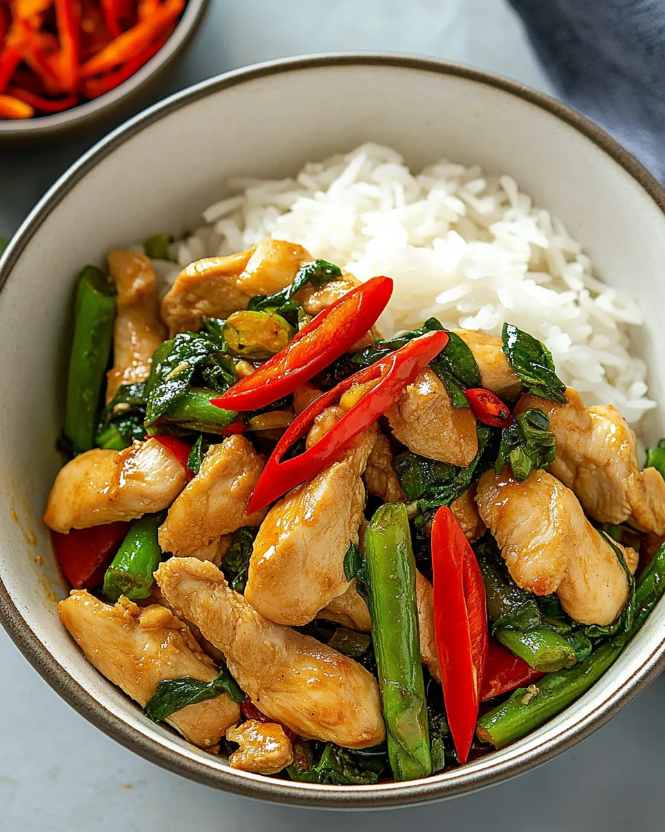 Easy Thai Basil Chicken Recipe shot