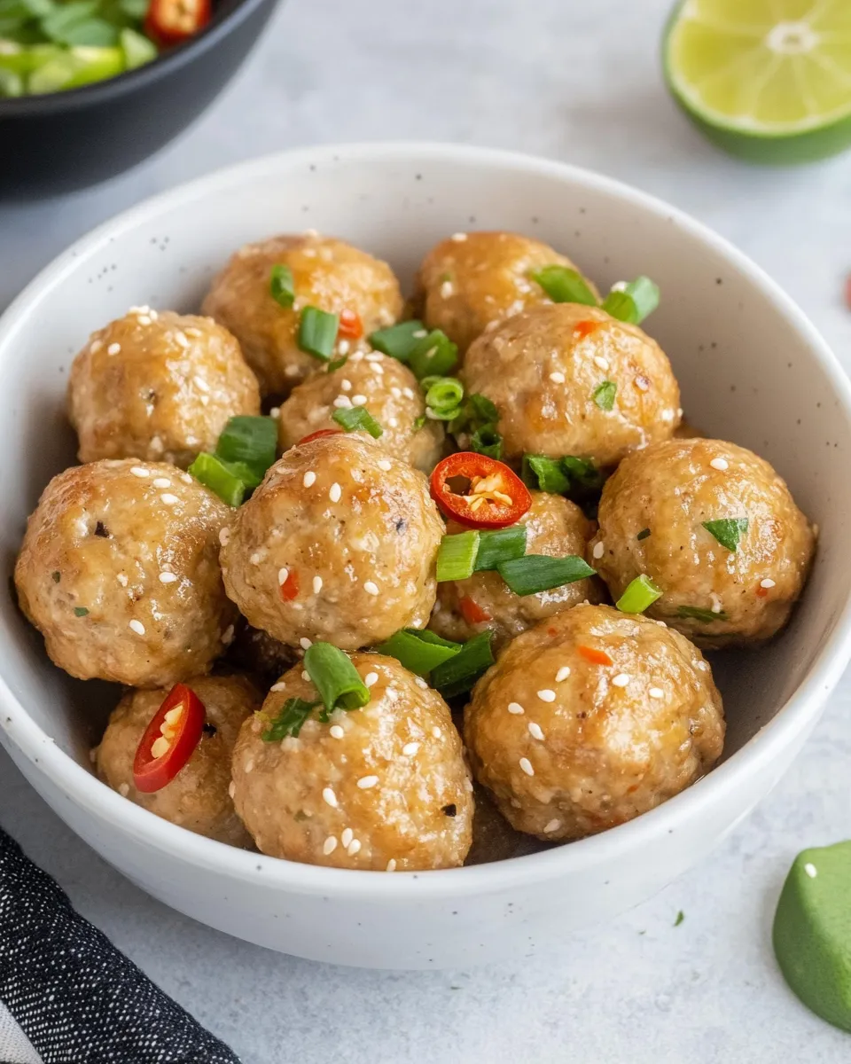 Delicious Thai Chicken Meatballs dish photo