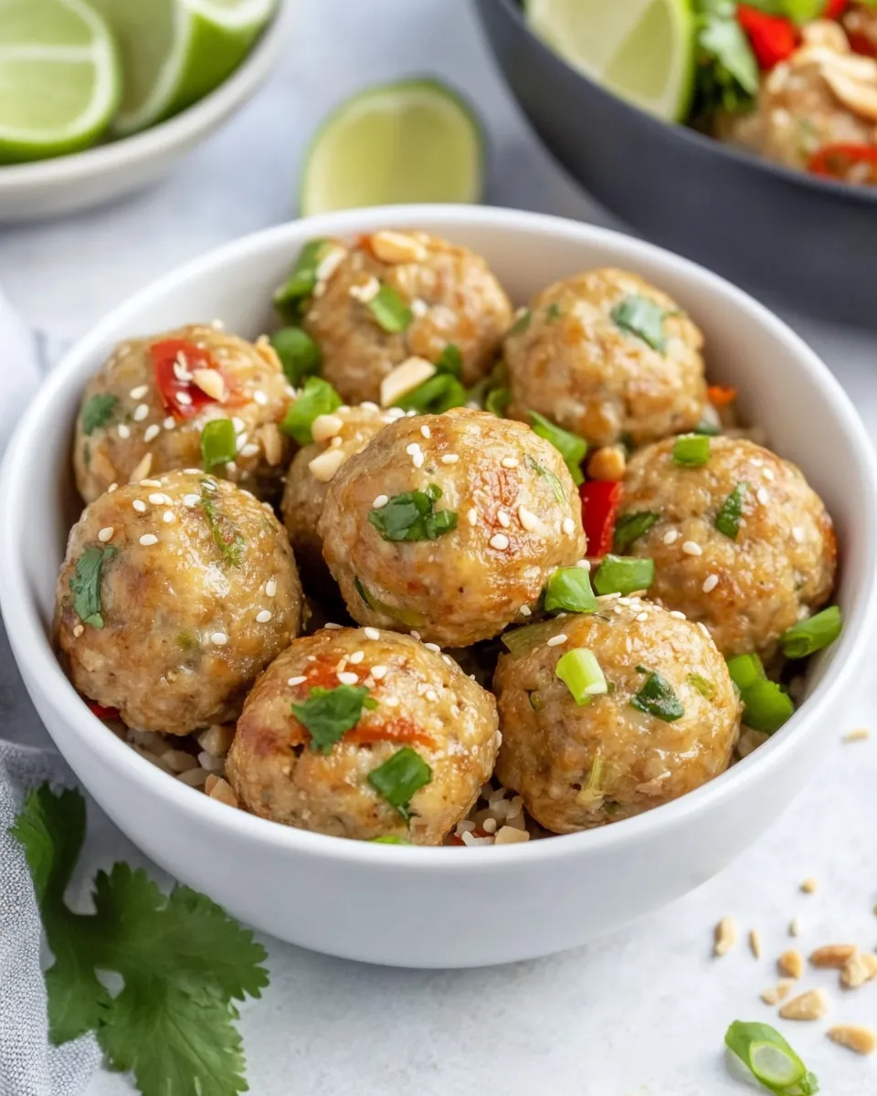 Easy Thai Chicken Meatballs food shot