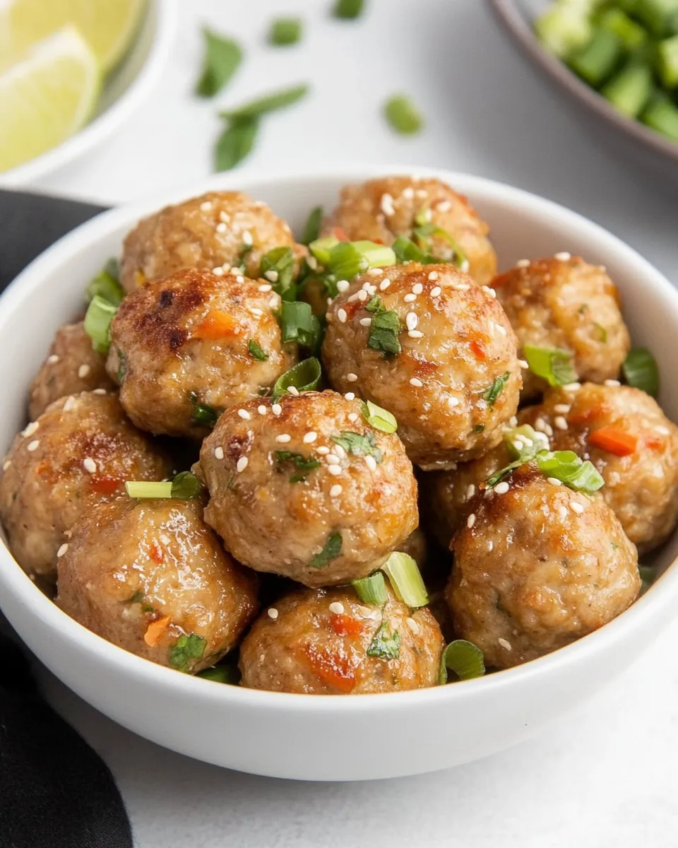 Savory Thai Chicken Meatballs recipe photo