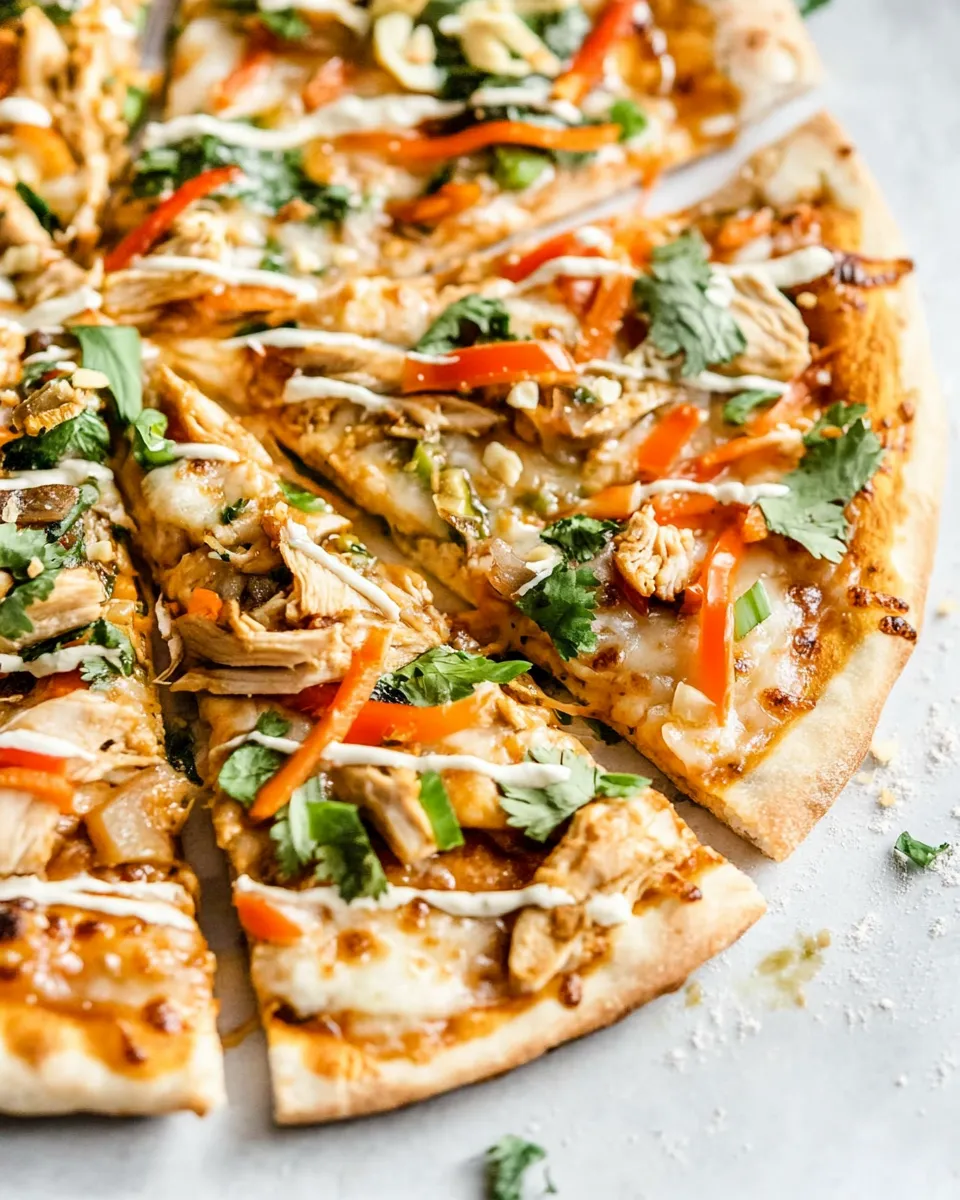 Delicious Thai Chicken Pizza image