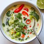 Homemade Thai Coconut Soup with Vegetables photo