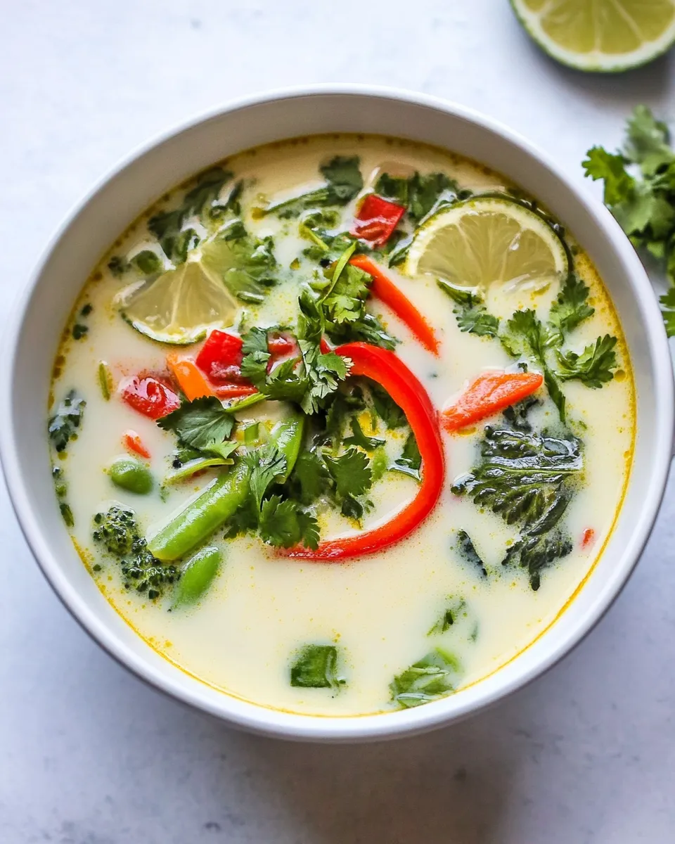 Delicious Thai Coconut Soup with Vegetables image