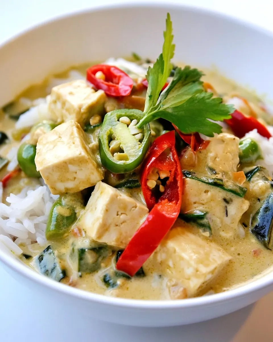 Homemade Thai Green Tofu Curry photo