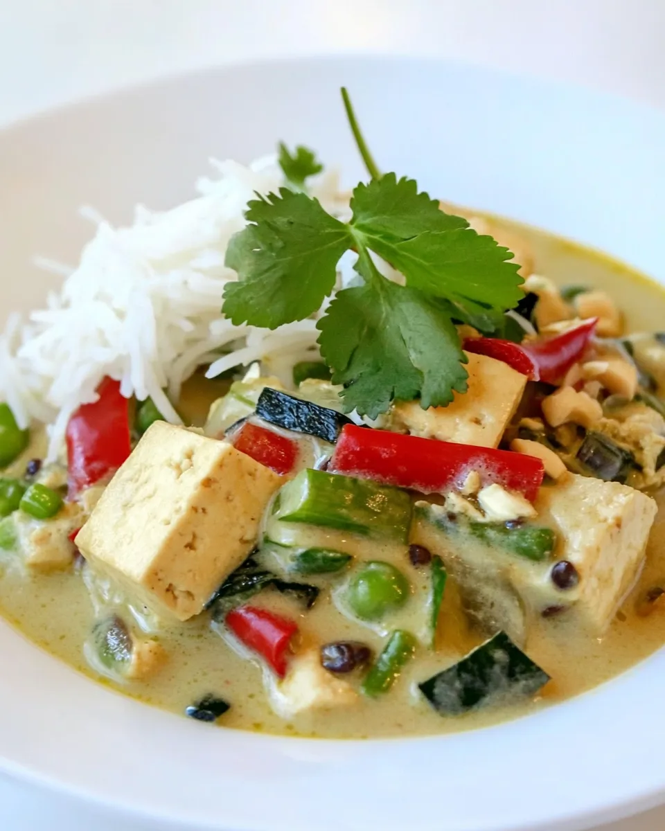 Delicious Thai Green Tofu Curry shot