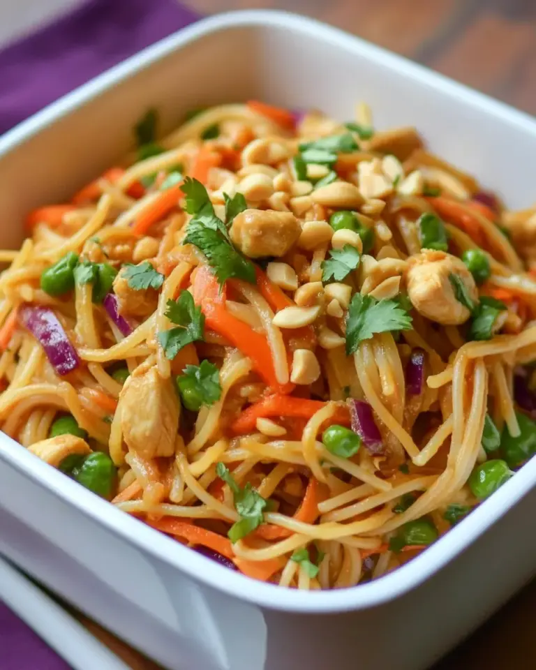 Homemade Thai Peanut Chicken Pasta photo