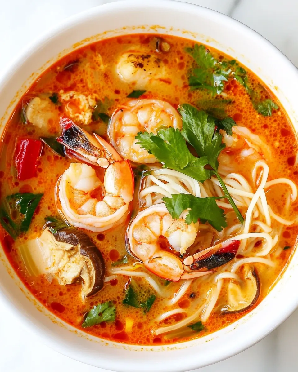 Homemade Thai Shrimp Noodle Soup photo