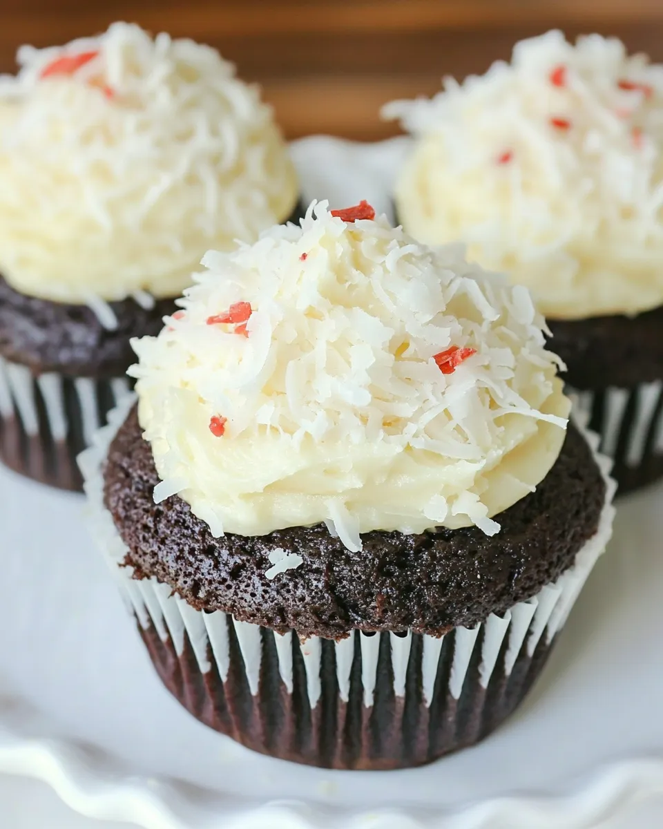 Homemade The Best Chocolate Coconut Cupcakes photo