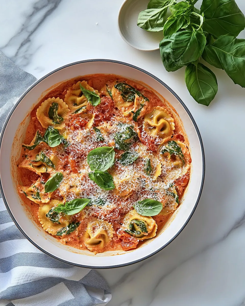 Easy The Best Creamy Tomato & Spinach Tortelloni recipe photo