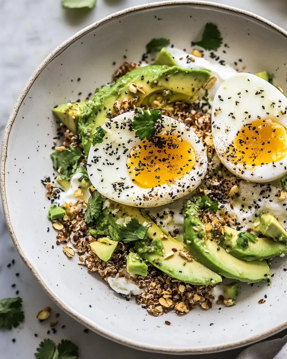 Delicious The Best Everything Spice Egg Avocado Yogurt Bowl. image