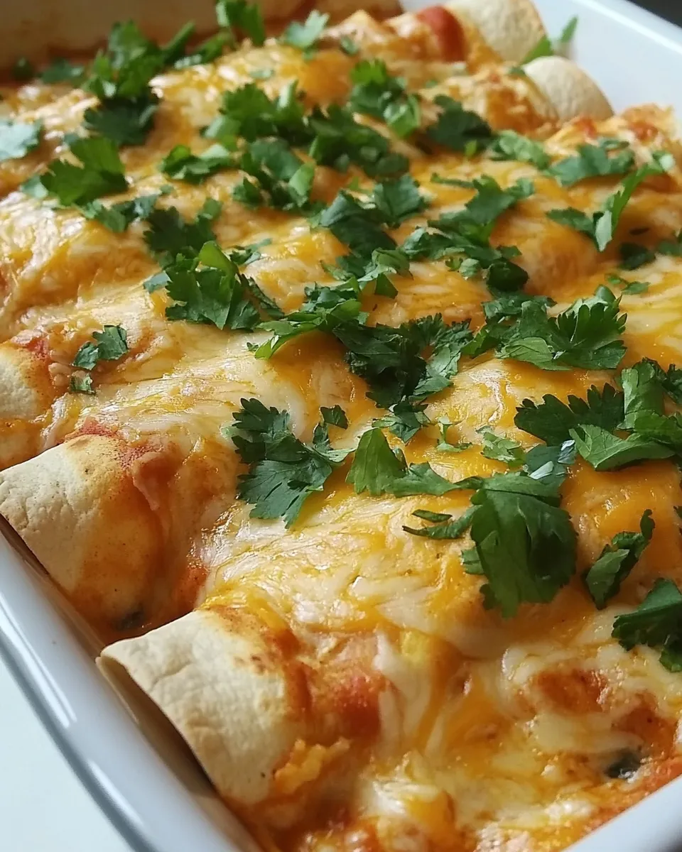Easy Three Cheese Chicken Enchiladas dish photo