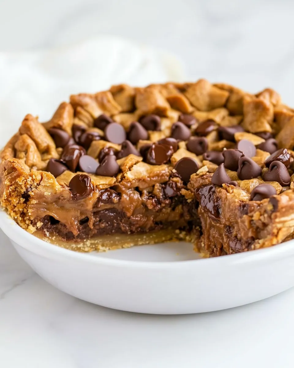 Easy Toffee Chocolate Chip Cookie Pie dish photo