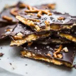 Easy Toffee, salted pretzel & chocolate bark photo