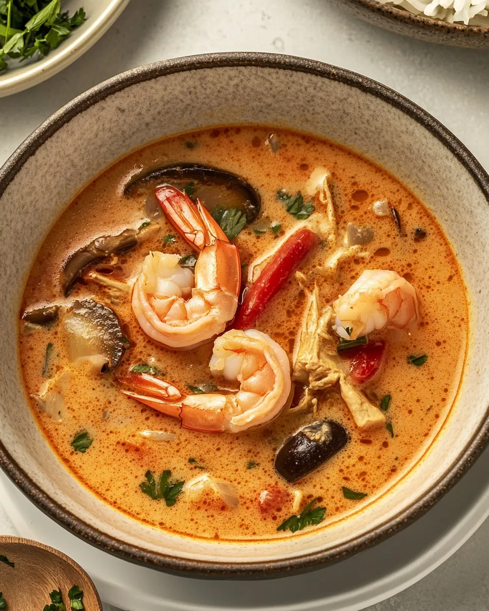 Classic Tom Yum Kha Soup with Shrimp (Easy Thai Coconut Soup) recipe photo