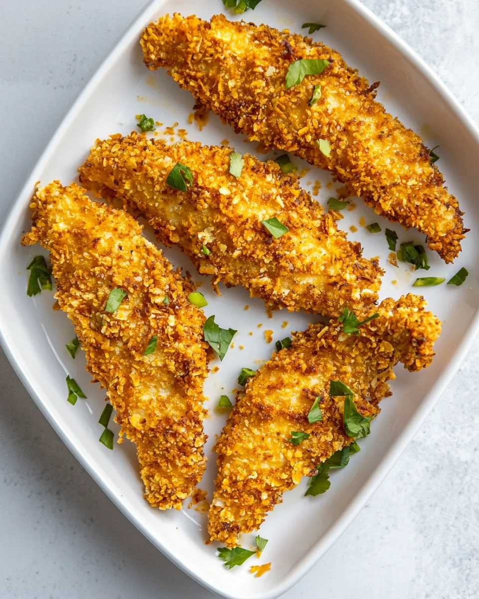 Savory Tortilla Encrusted Chicken Tenders shot