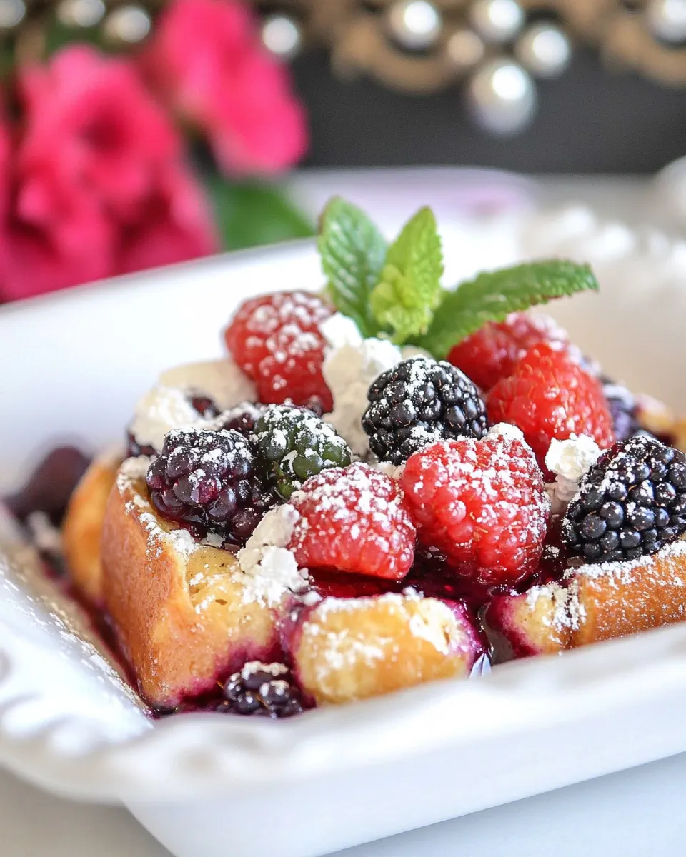 Healthy Triple Berry French Toast Casserole shot