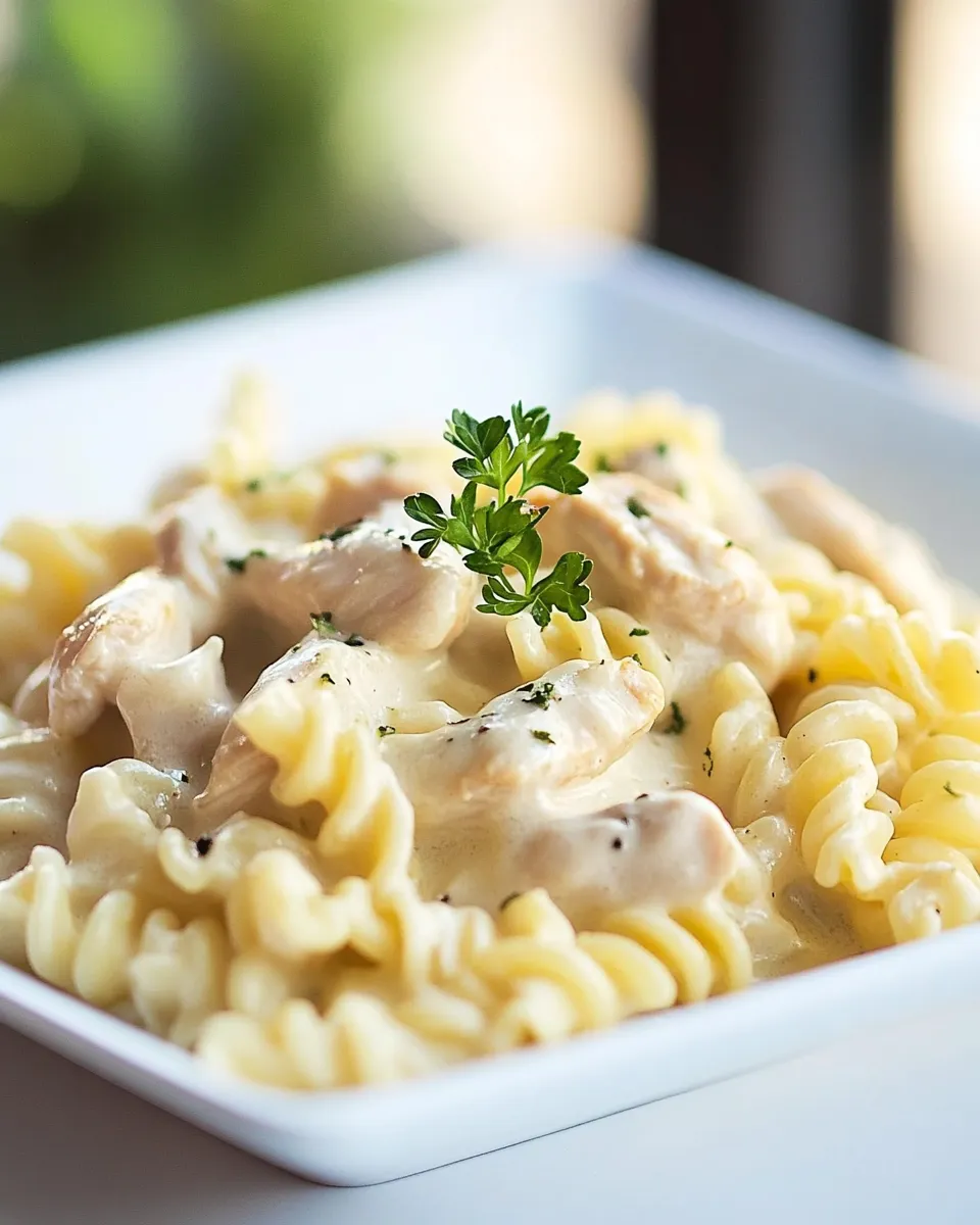 Delicious Triple Cheddar Chicken Pasta image