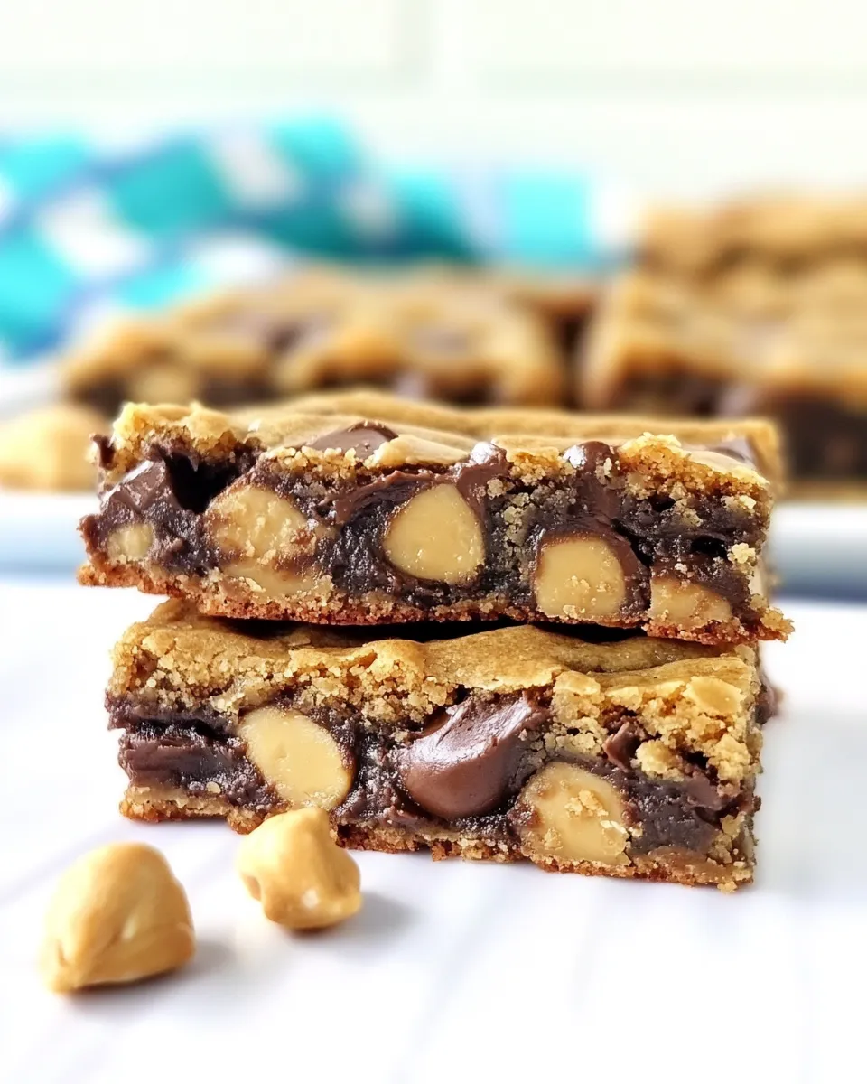 Delicious Triple Threat Peanut Butter Cookie Bars shot