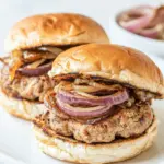 Homemade Turkey Burgers with Caramelized Red Onions photo