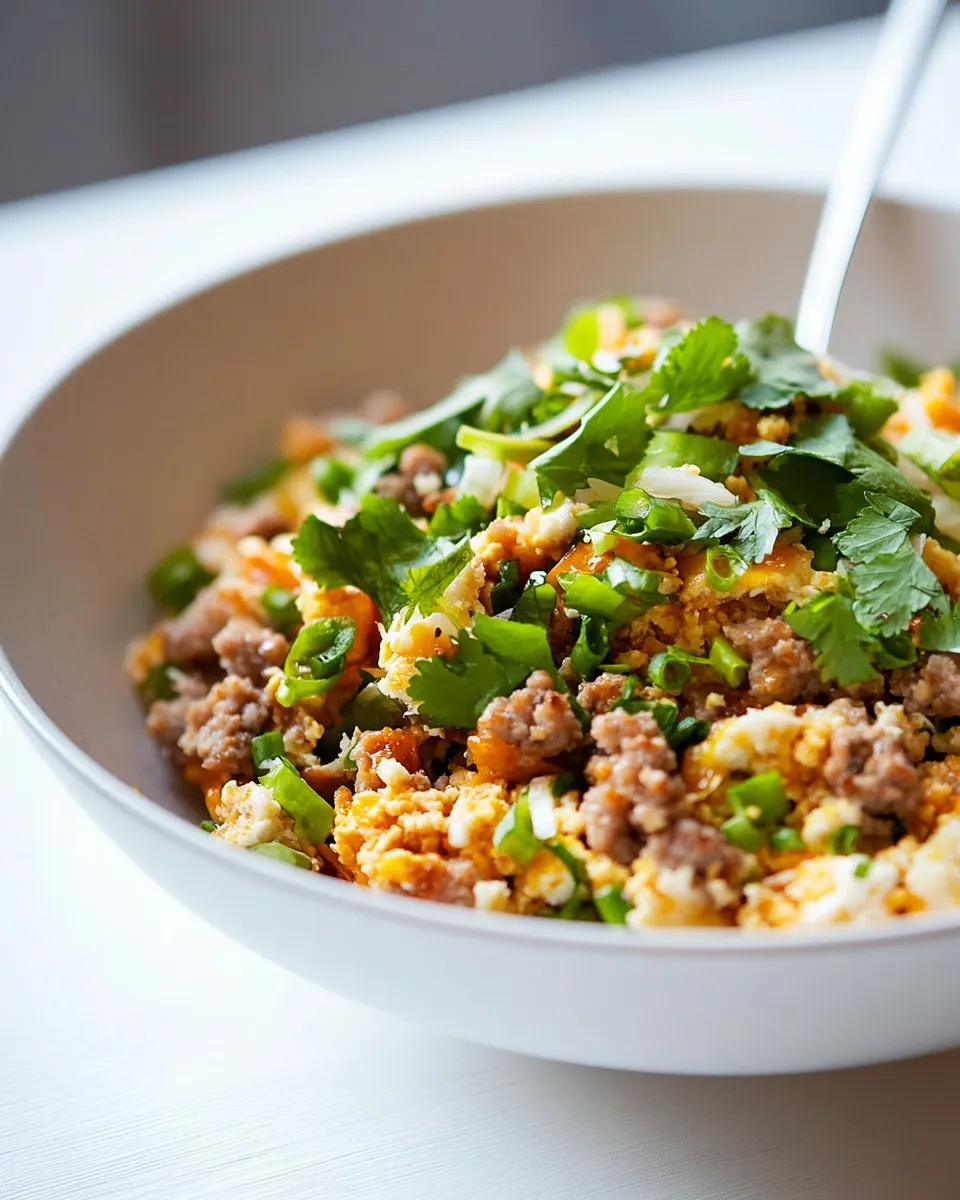 Savory Turkey Sausage Egg Roll Bowl dish photo