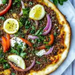 Homemade Turkish Pizza Lahmacun recipe photo