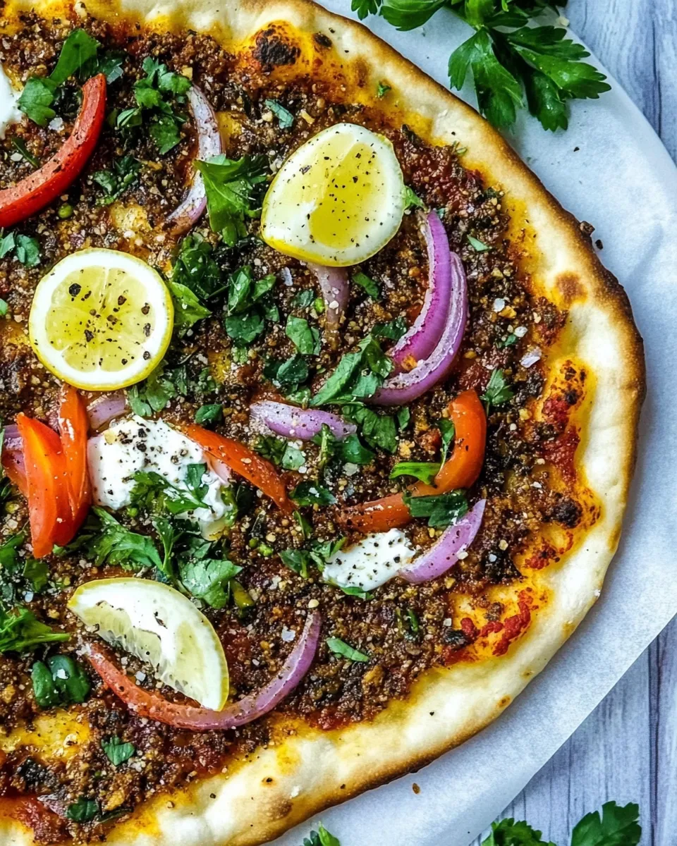 Homemade Turkish Pizza Lahmacun recipe photo