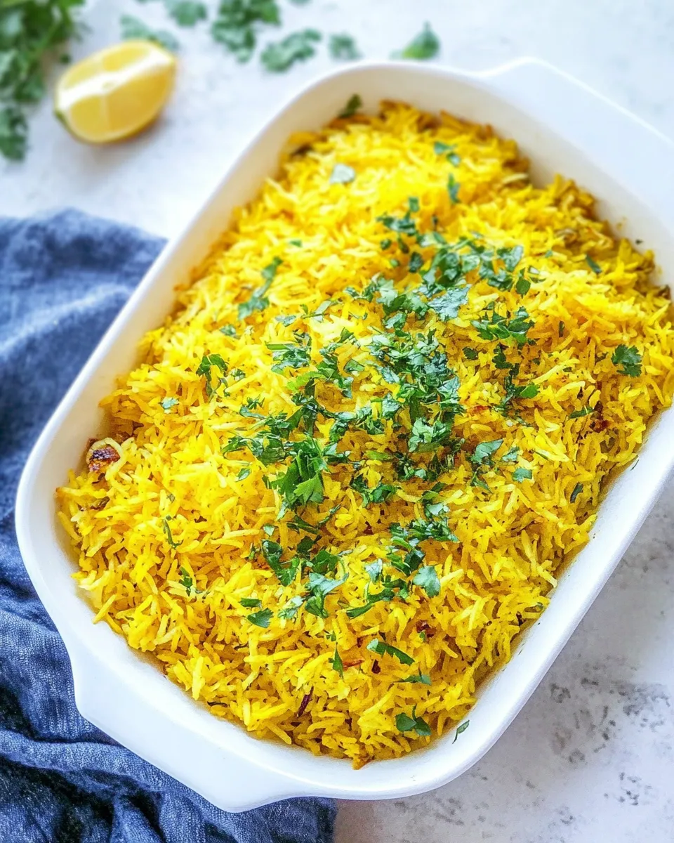 Easy Turmeric Rice Recipe shot