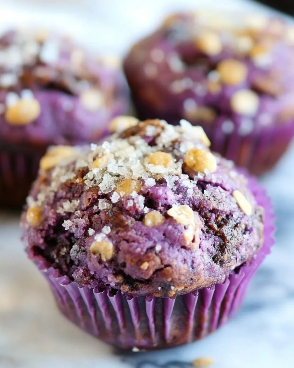 Delicious Ube Muffins Naturally Purple! dish image