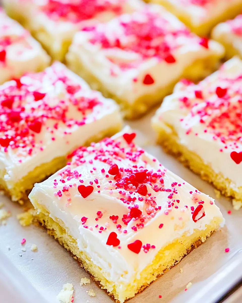 Homemade Valentines Day Vanilla Pudding Sugar Cookie Bars recipe photo