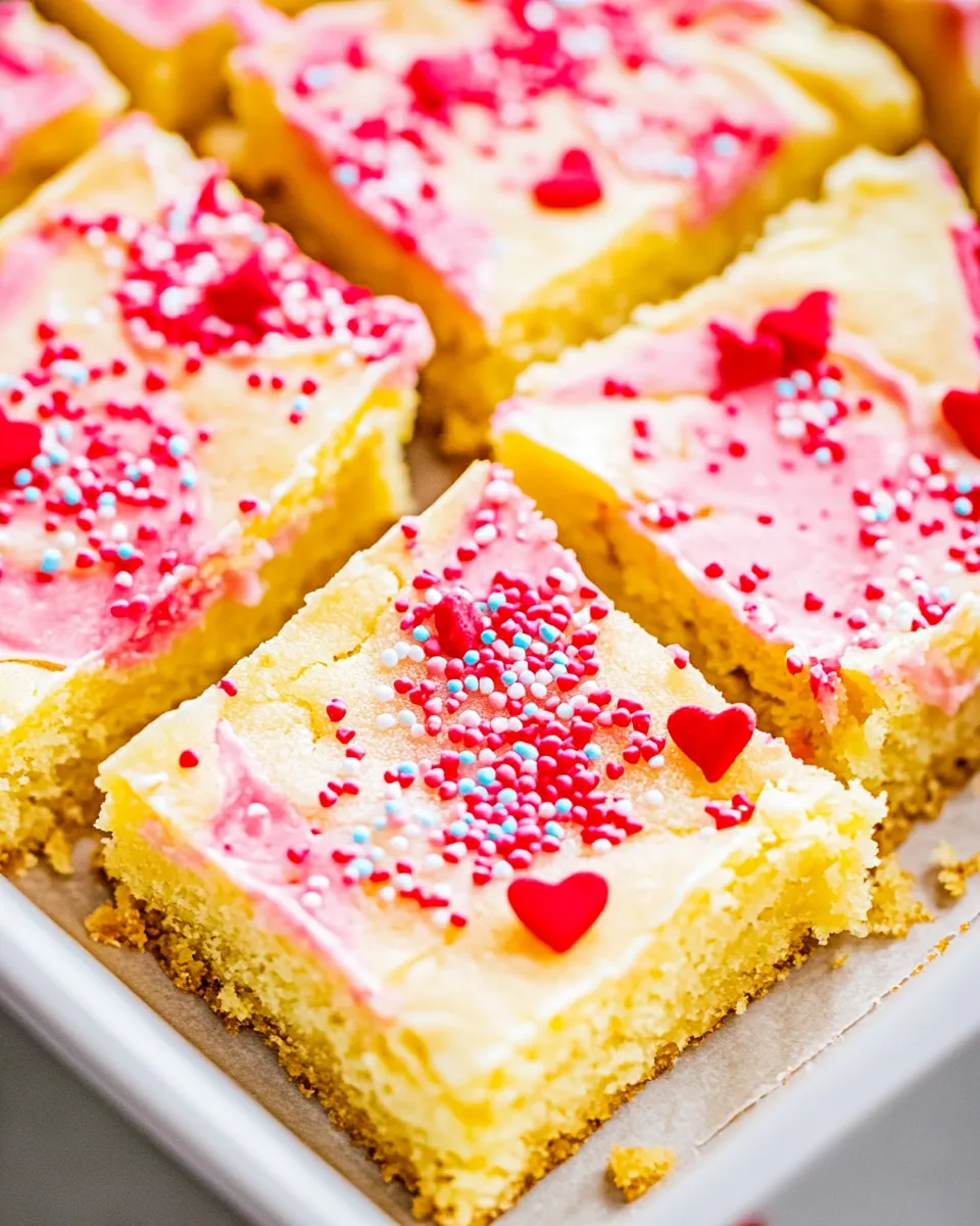 Sweet Valentines Day Vanilla Pudding Sugar Cookie Bars shot