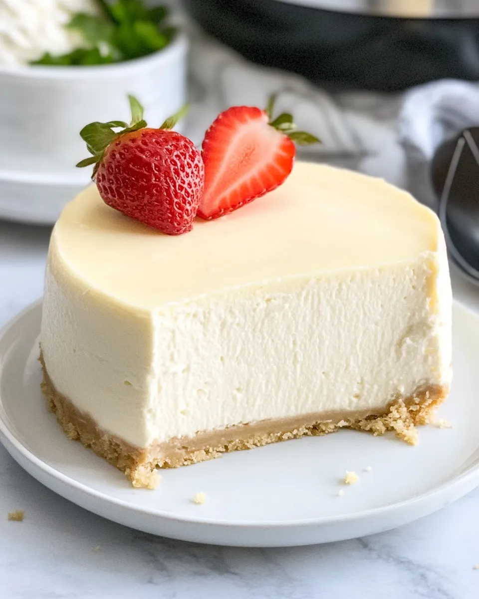 Easy Vanilla Bean Instant Pot Cheesecake shot