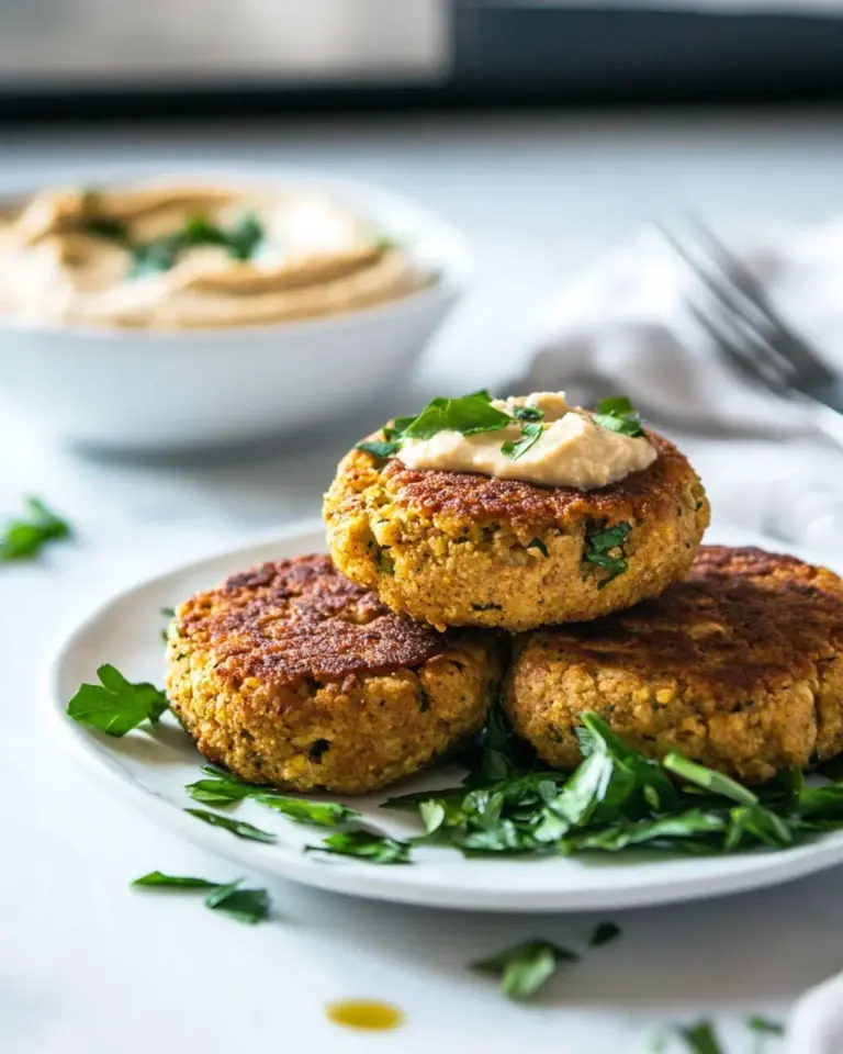 Homemade Vegan Cauliflower Fritters With Hummus photo