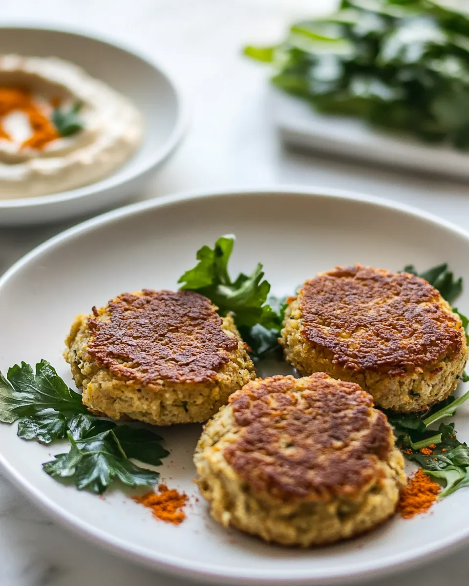 Easy Vegan Cauliflower Fritters With Hummus recipe photo