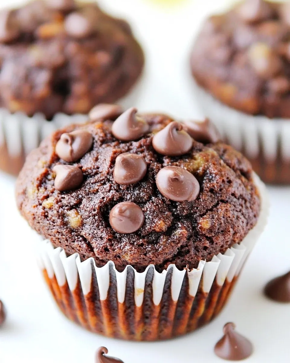 Homemade Vegan Chocolate Banana Muffins recipe photo