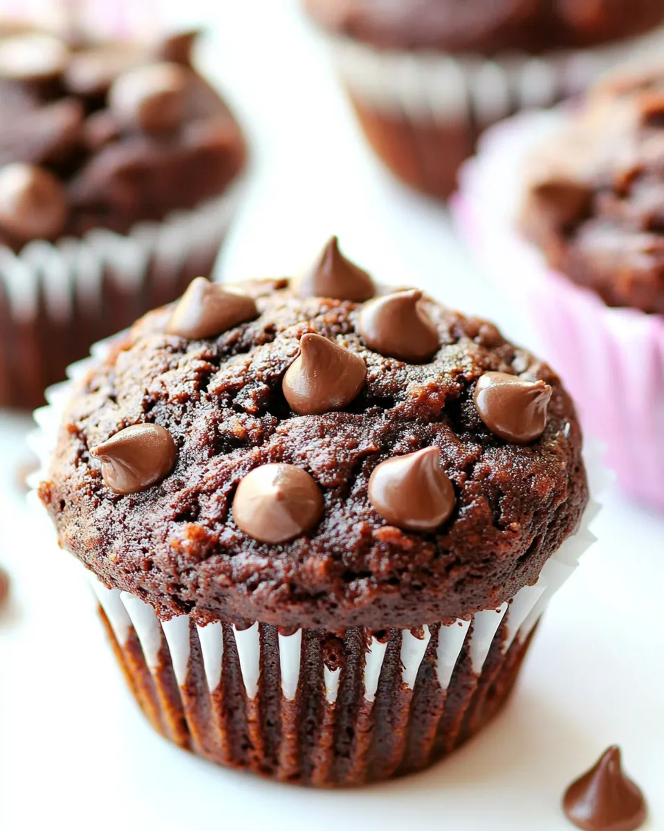 Healthy Vegan Chocolate Banana Muffins shot