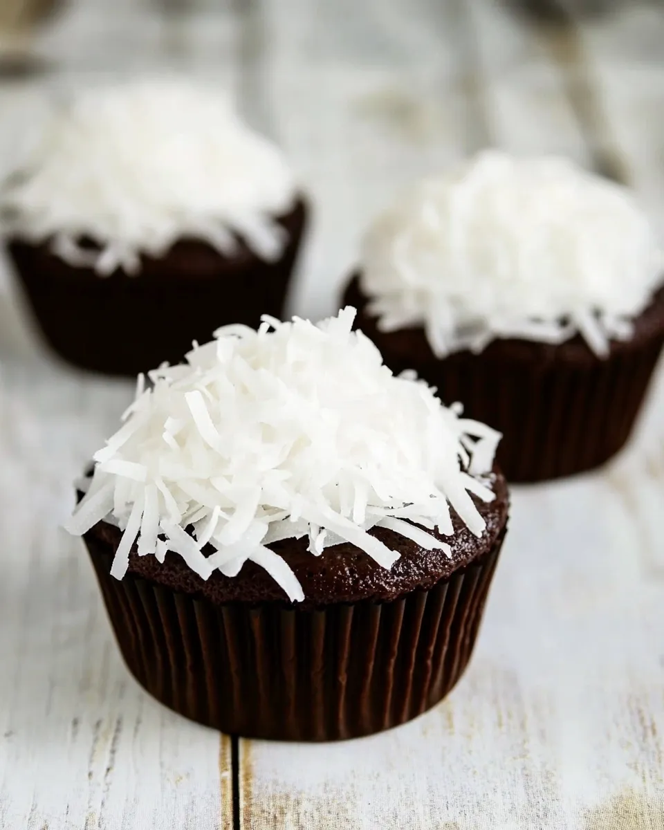 Classic Vegan Chocolate Coconut Cupcakes image