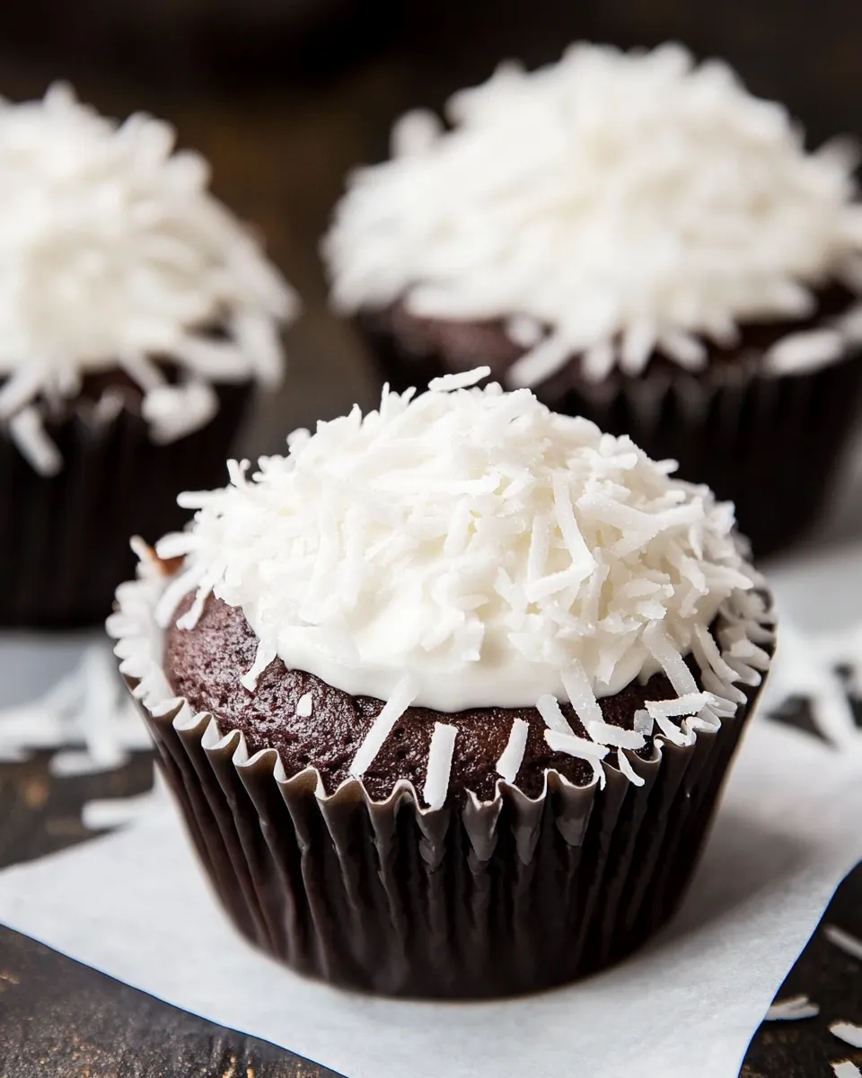 Easy Vegan Chocolate Coconut Cupcakes recipe photo
