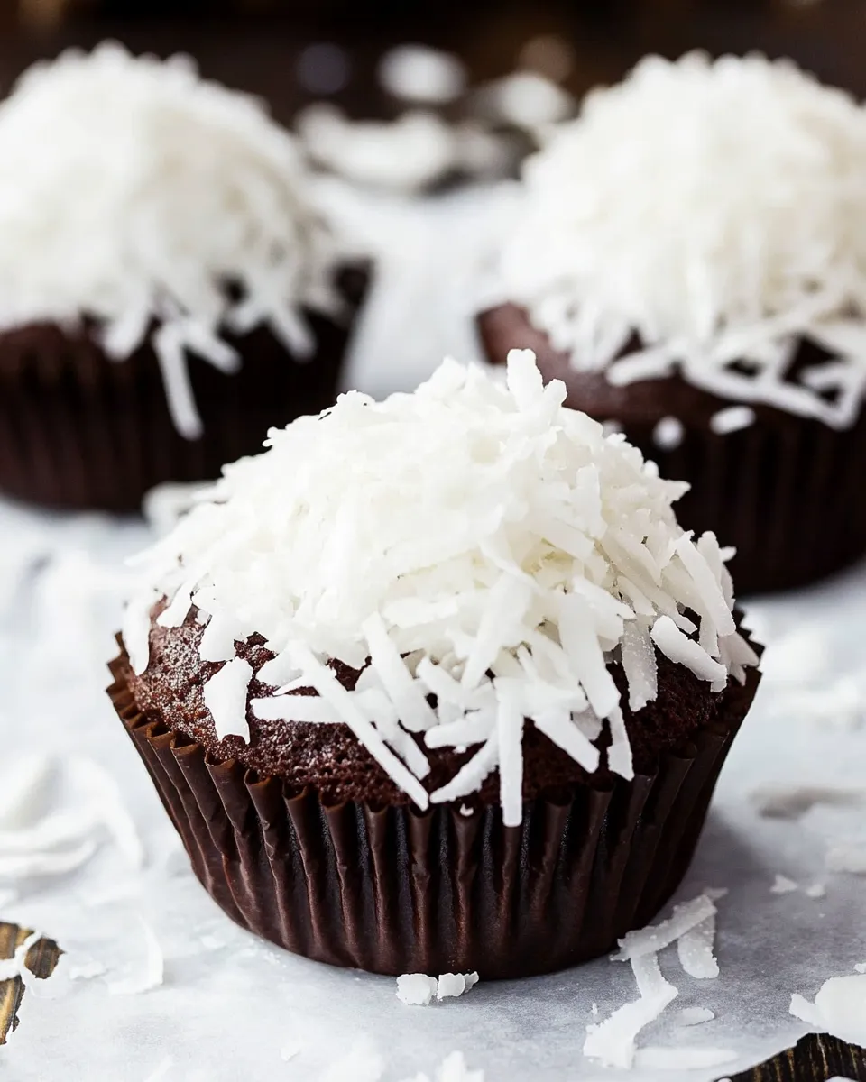 Delicious Vegan Chocolate Coconut Cupcakes shot