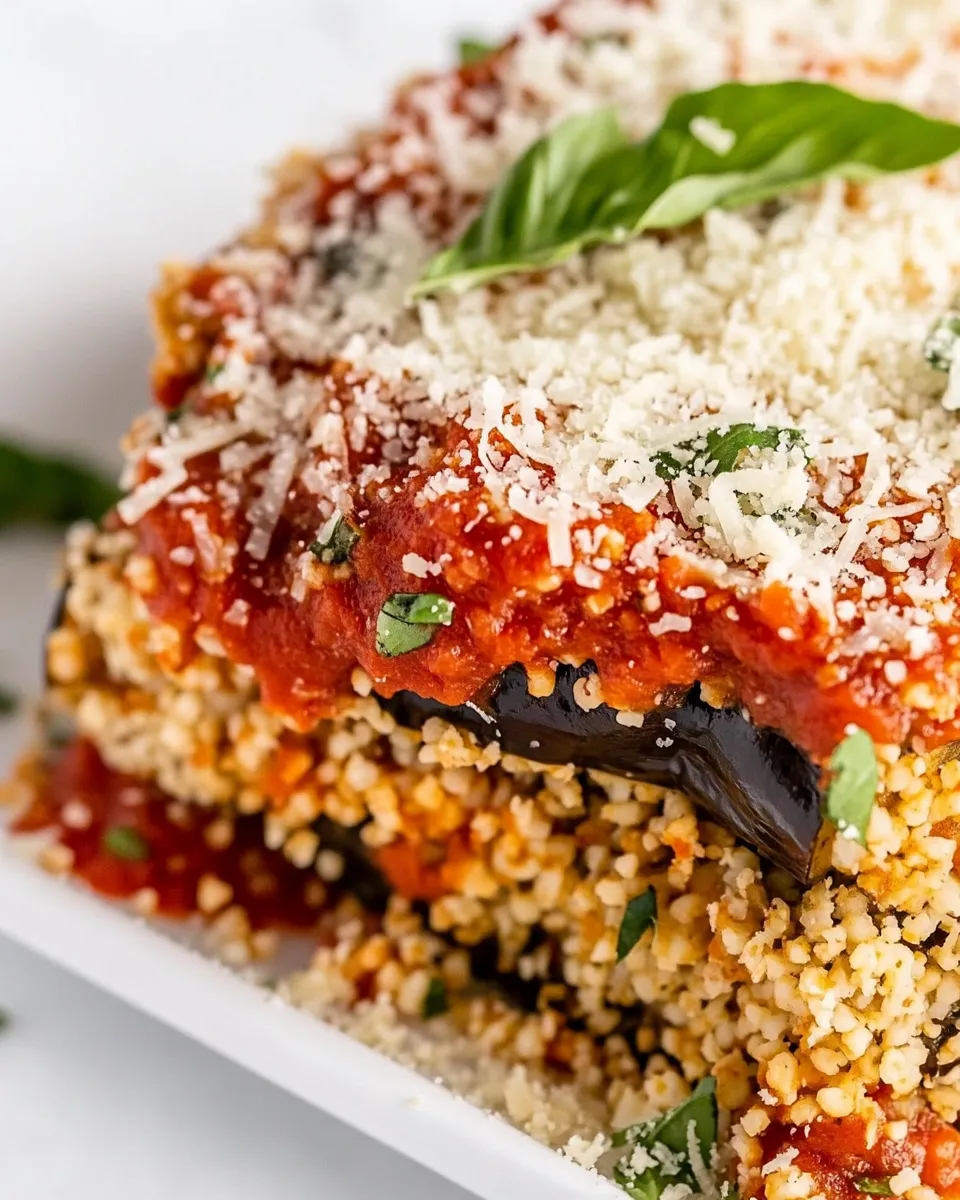 Delicious Vegan Eggplant Parmesan shot