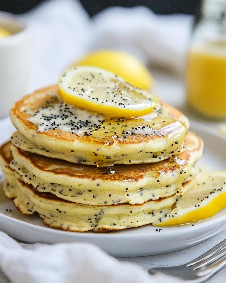 Homemade Vegan Lemon Poppy Seed Pancakes photo