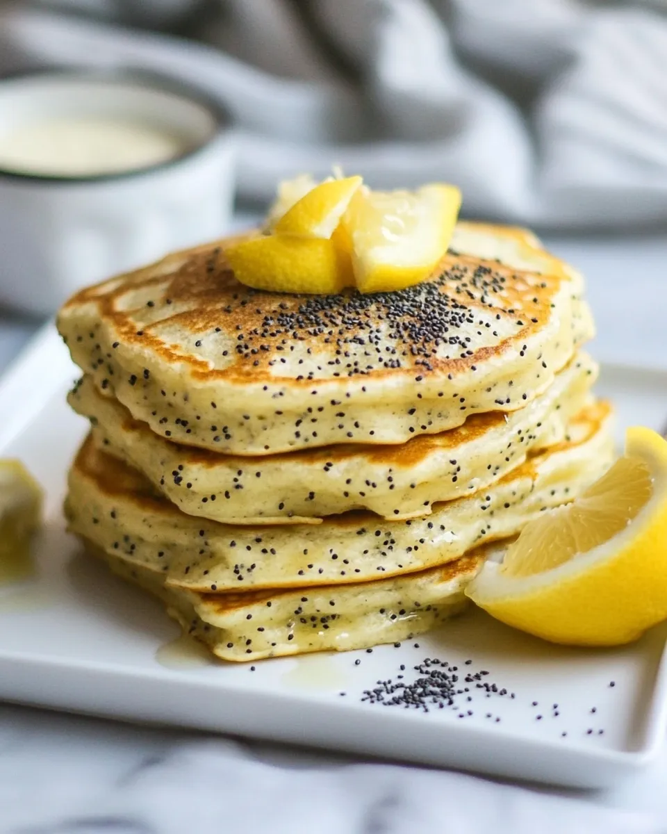 Easy Vegan Lemon Poppy Seed Pancakes recipe photo